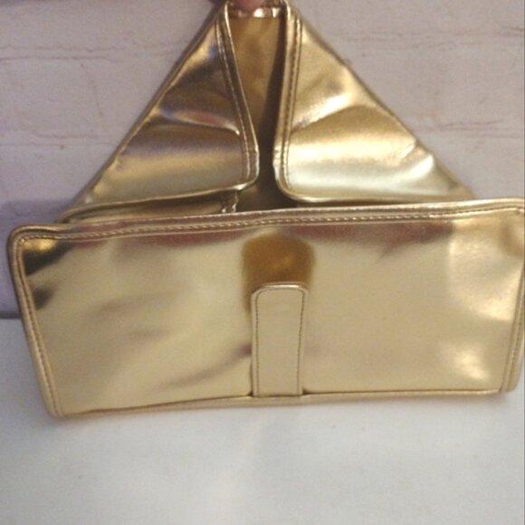 Estee Lauder Gold Clutch Purse Makeup Cosmetic Evening Bag - Picture 4 of 13